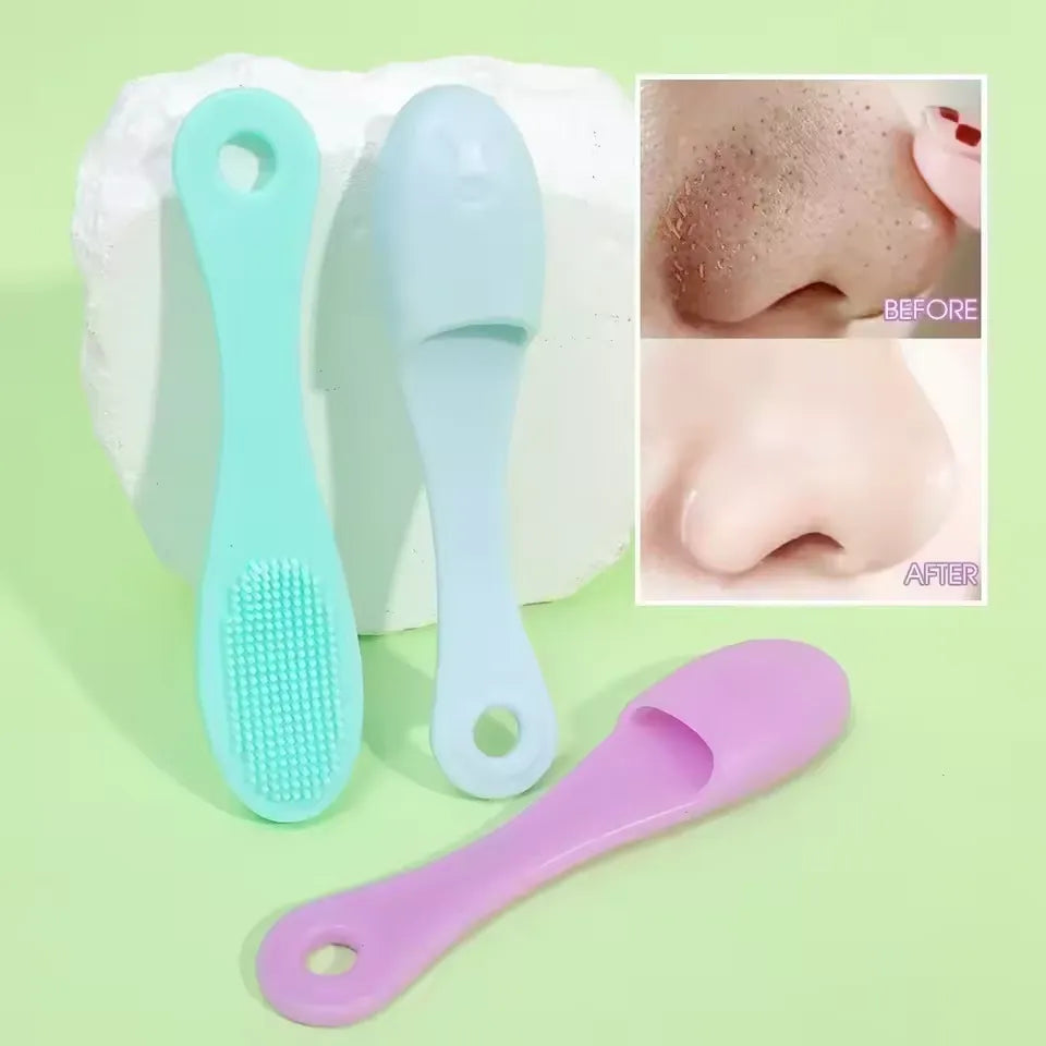 2PCS Silicone Nose Brush Facial Pore Cleaner (Double-Sided)